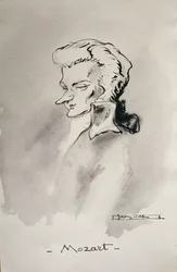 Wolfgang Amadeus Mozart (1756-91) (toll- és tintamosás papíron)
